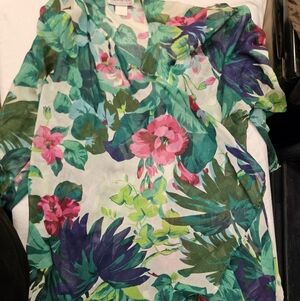 Debbie by Sharon Anthony Sheer Floral Swim Cover Up Dress Size 1X